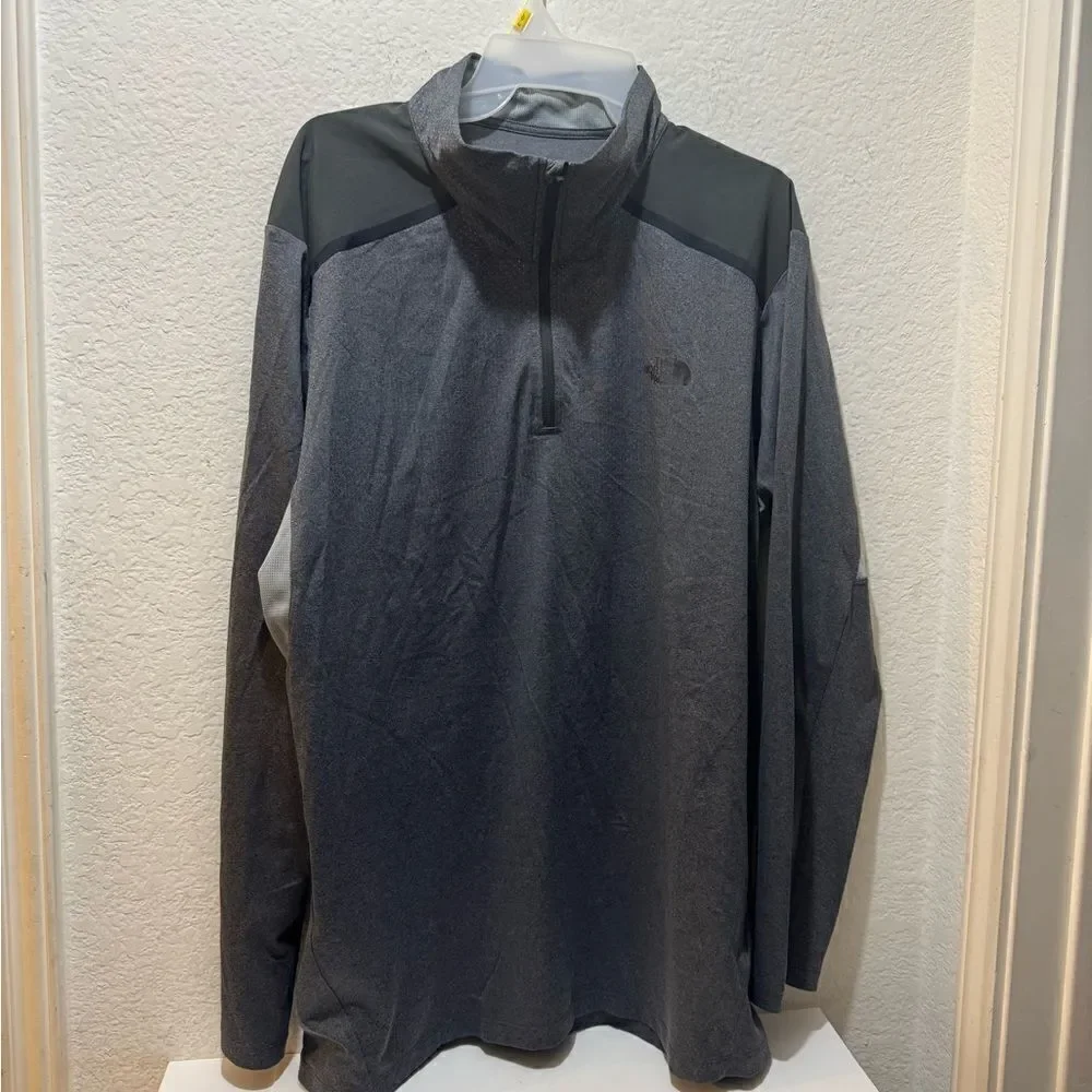 North Face Mountain Athletics FlashDry-XD 1/4 Zip Pullover Men XL  Gray Black